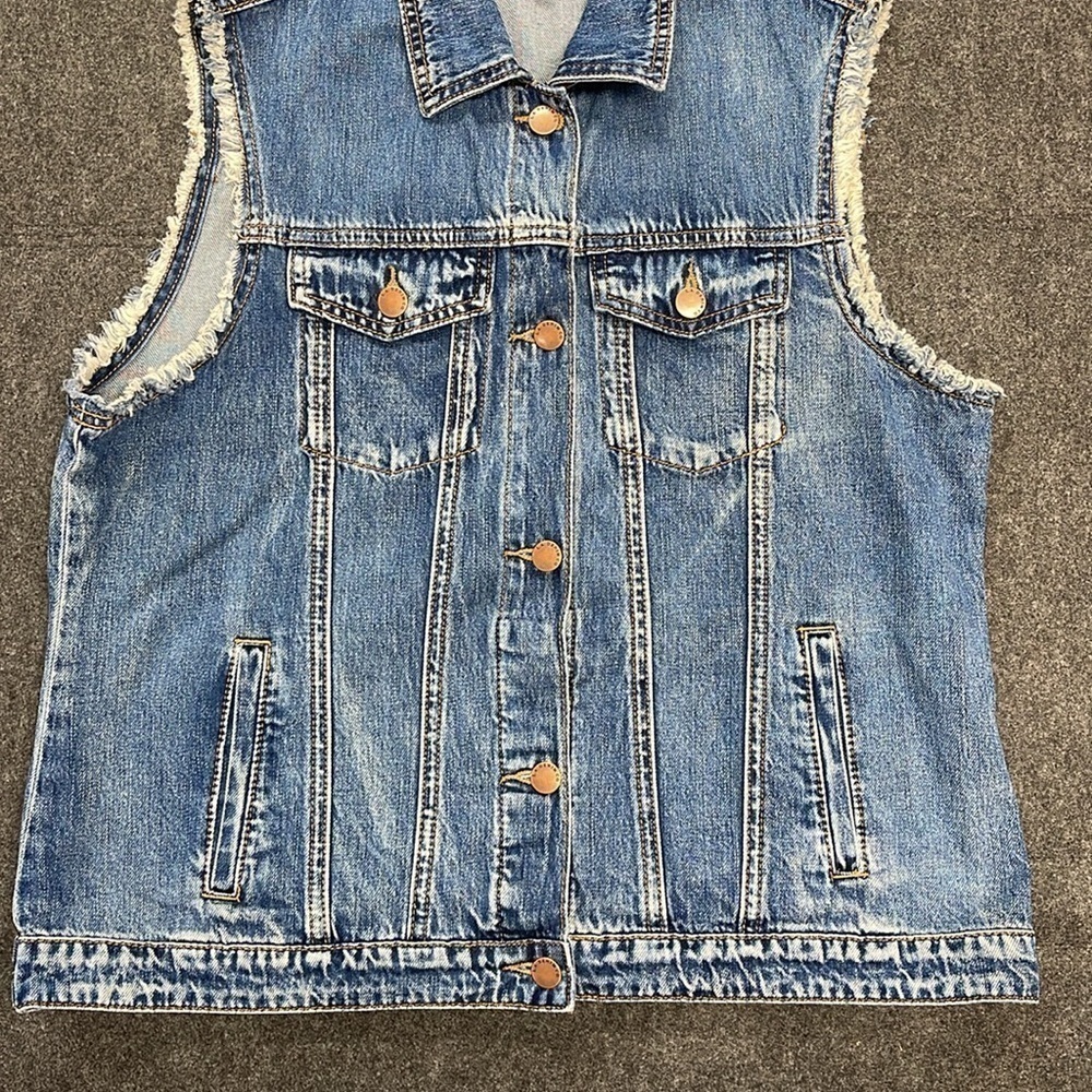 Los Angeles Denim Co Cut Off Sleeves Denim Jacket Vest Size Medium - Picture 5 of 7